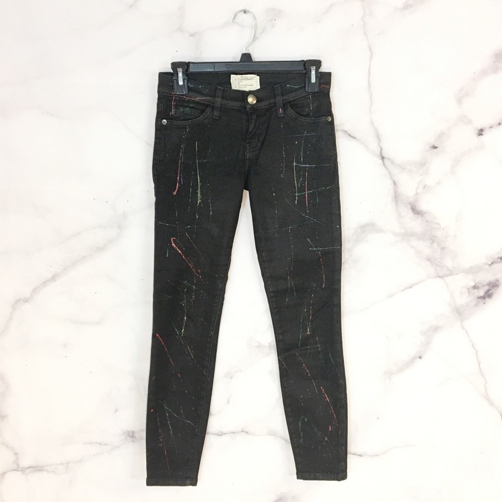 Current Elliott The Stiletto Neon Splatter Jeans